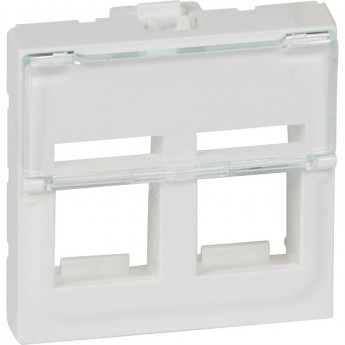 Лицевая панель LEGRAND MOSAIC для информационных розеток для 2 коннекторов формата Keystone 2 модуля белый Лицевая панель LEGRAND MOSAIC для информационных розеток для 2 коннекторов формата Keystone 2 модуля белый